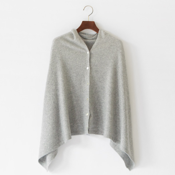 ウールカシミヤポンチョ　LIGHT GREY