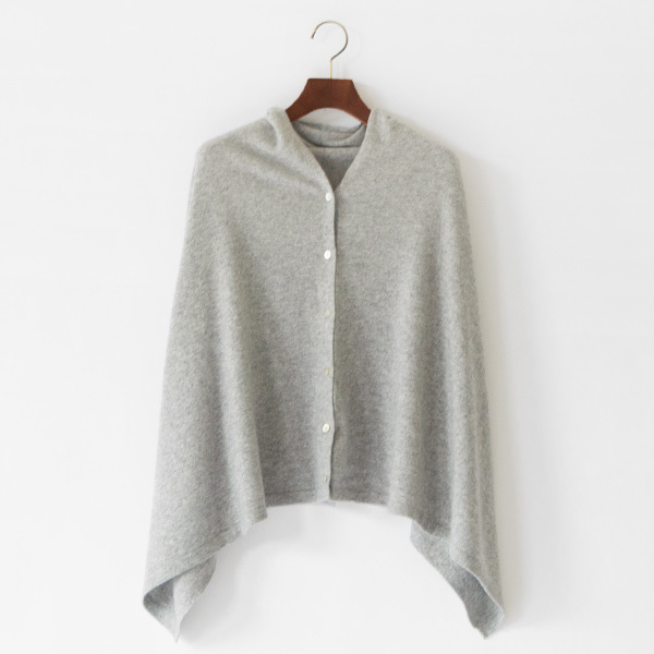 ウールカシミヤポンチョ　LIGHT GREY