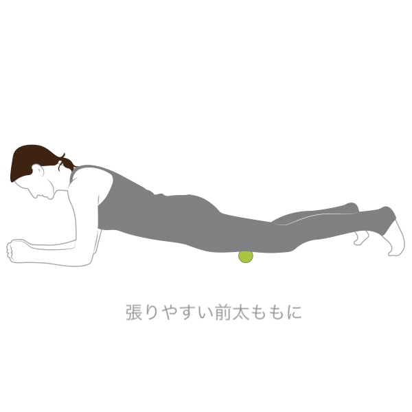 張りやすい前太ももに