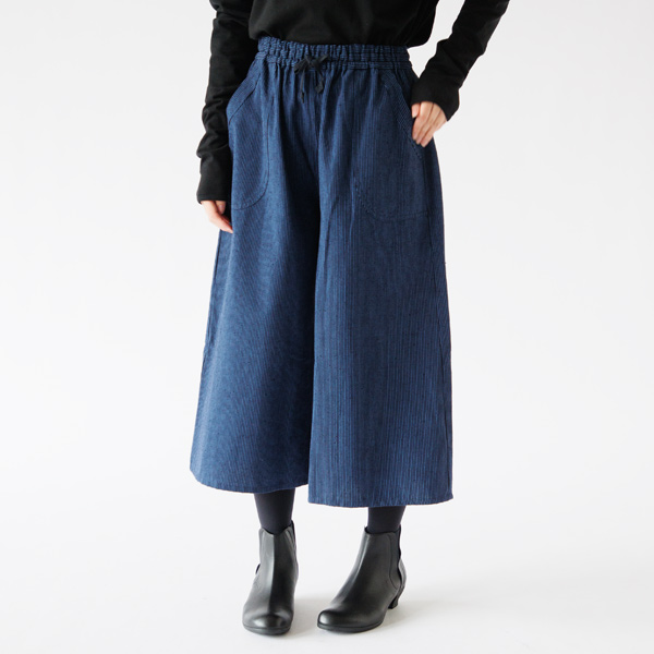 身長163cm・小縞紺/水色 身長163cm・小縞紺/水色