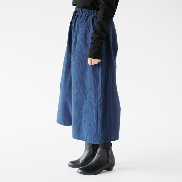 身長163cm・小縞紺/水色 身長163cm・小縞紺/水色