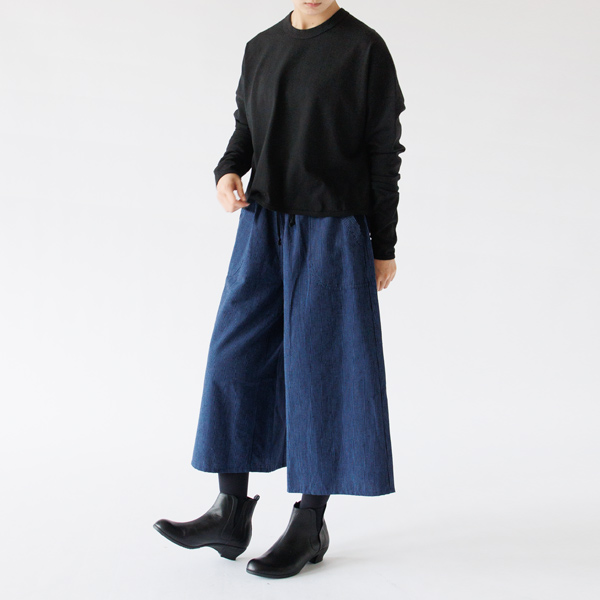 身長163cm・小縞紺/水色 身長163cm・小縞紺/水色