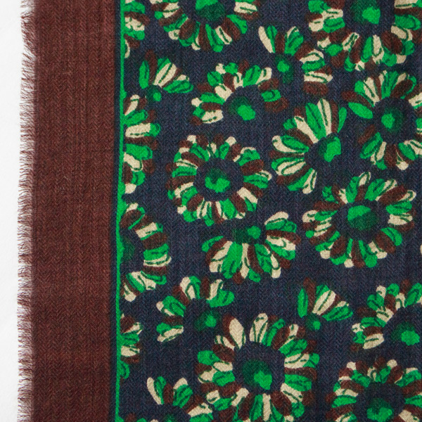 グリーン×ネイビーの小花柄とブラウンの枠(OXFORD GREEN) グリーン×ネイビーの小花柄とブラウンの枠(OXFORD GREEN)