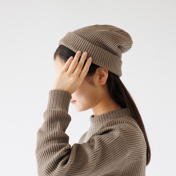 ユニセックス WAFFLE KNIT CAP(Sepia)