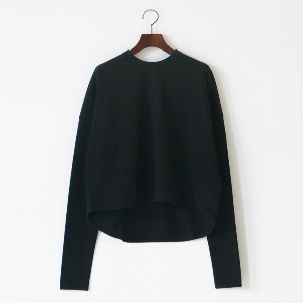 丸襟長袖Tシャツ(Black)　身長160cm