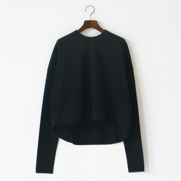 丸襟長袖Tシャツ(Black)　身長160cm
