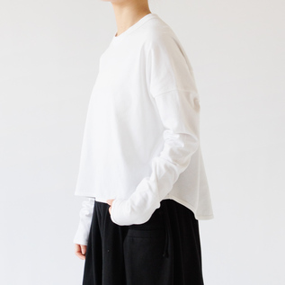 丸襟長袖Tシャツ(White) 身長160cm 丸襟長袖Tシャツ(White) 身長160cm