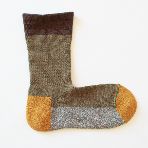 スポーツ・クルー メンズソックス(モスグリーン杢)