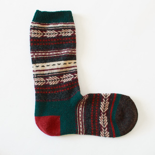 Jacquard wool crew Women Socks