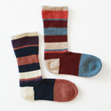 マルチボーダーウール・クルー　レディースソックス