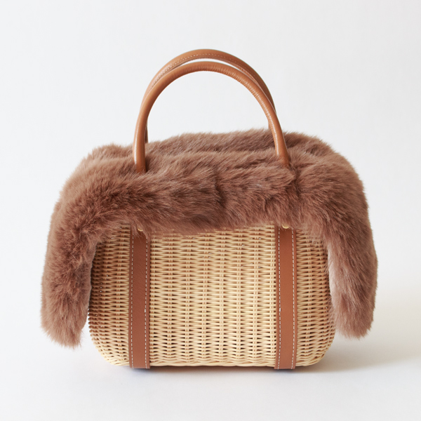 籐ミニトート 別注ステッチに合わせて（BROWN）