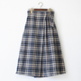 撚杢メランジネルチェック ラップ風ギャザースカート