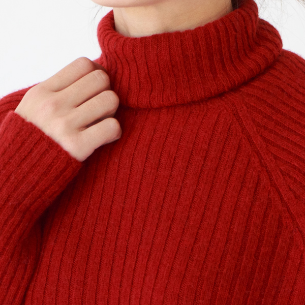 タートルは折り返して着ても素敵(身長163cm・レッド) タートルは折り返して着ても素敵(身長163cm・レッド)