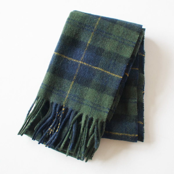 BARBOUR ラムズウール タータンマフラー(OLIVE NIGHT)