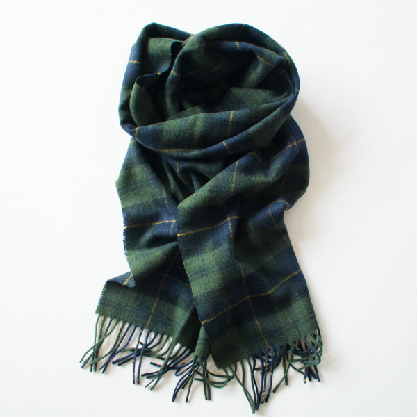 BARBOUR ラムズウール タータンマフラー(OLIVE NIGHT)