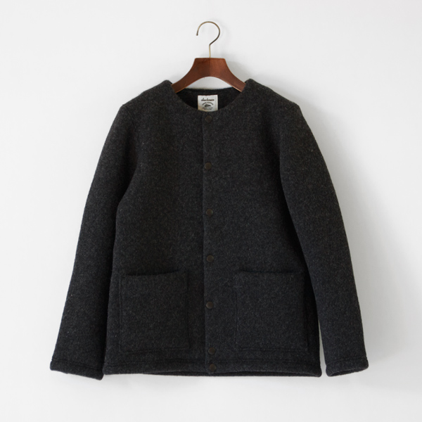 ウールジャケット WOOL COLLARLESS JACKET(Heather Black) ウールジャケット WOOL COLLARLESS JACKET(Heather Black)