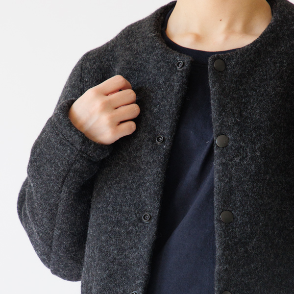 スナップボタンで着脱可能(Heather Black) スナップボタンで着脱可能(Heather Black)
