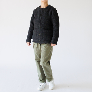 ウールジャケット WOOL COLLARLESS JACKET／Jackman（ジャックマン