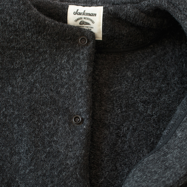 ウールジャケット WOOL COLLARLESS JACKET(Heather Black) ウールジャケット WOOL COLLARLESS JACKET(Heather Black)
