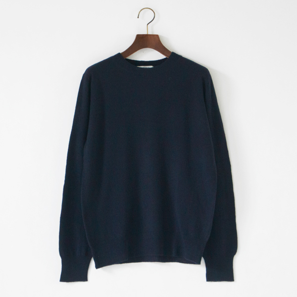 Super Fine Soft Cashmere カシミヤクルーネックセーター(Navy) Super Fine Soft Cashmere カシミヤクルーネックセーター(Navy)