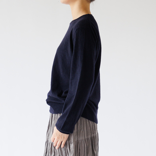 ANSPINNEN / スピネン | ファインソフトカシミヤ クルーネックセーター | M | ブルー | レディース Super Fine Soft Cashmere カシミヤクルーネックセーター ／ANSPINNEN