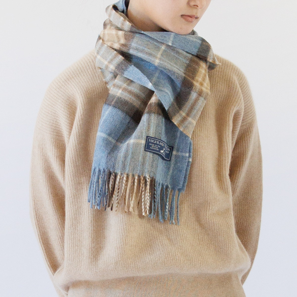 タータンチェックマフラー（BLUE MCKELLAR）