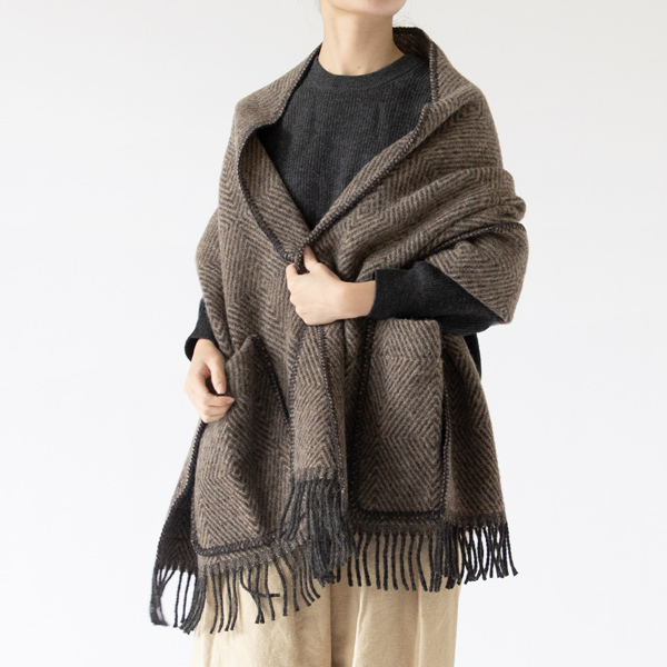 ポケットショール MARIA(BROWN-BLACK)