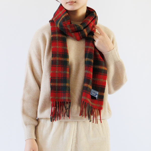 タータンチェックマフラー（DARK MAPLE）