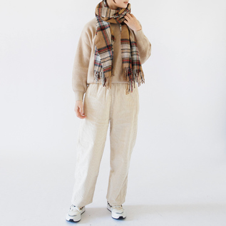 チェックストール CAMEL STEWART／Highland Tweeds(ハイランドツィード