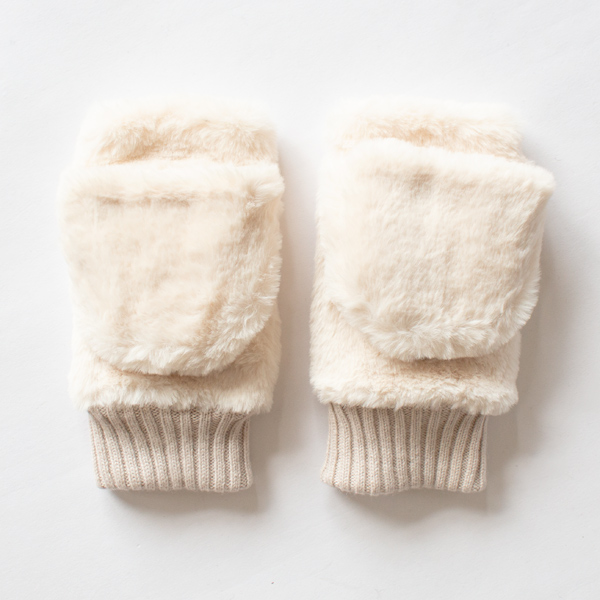 女性用エコファー手袋 WHITE 女性用エコファー手袋 WHITE