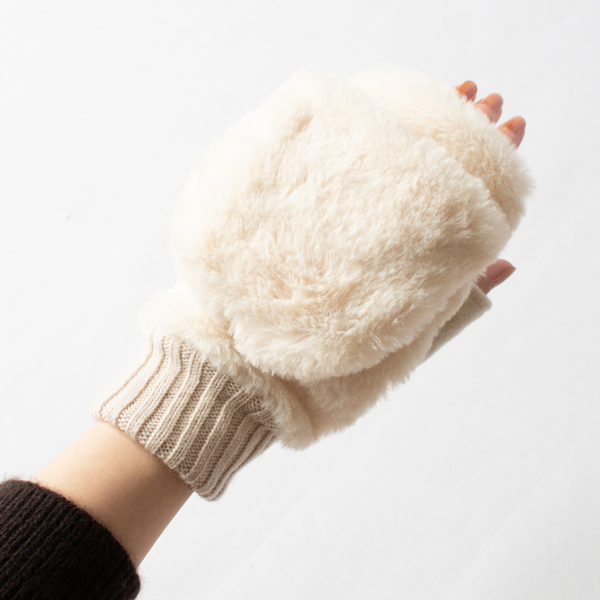 女性用エコファー手袋 WHITE 女性用エコファー手袋 WHITE