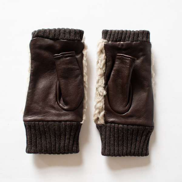 女性用ボア指なし手袋 MOCA 女性用ボア指なし手袋 MOCA