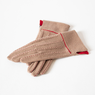 女性用カシミヤ手袋 BRODERIE BEIGE