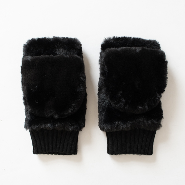 女性用エコファー手袋 BLACK 女性用エコファー手袋 BLACK