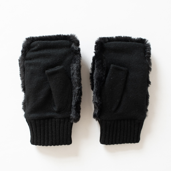 女性用エコファー手袋 BLACK 女性用エコファー手袋 BLACK