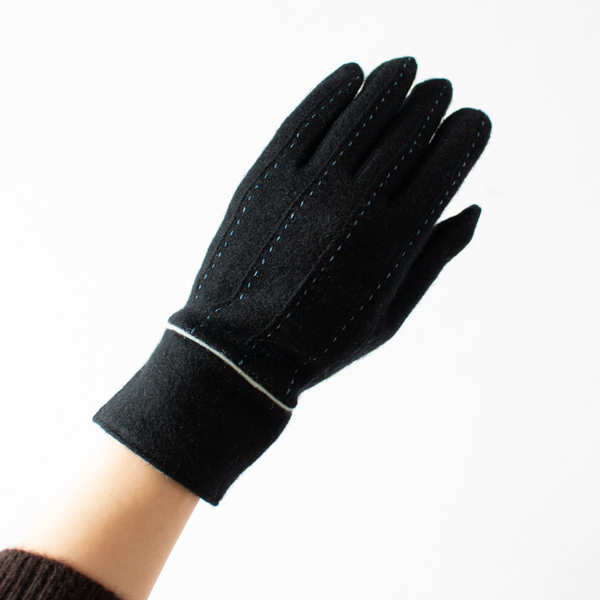 女性用カシミヤ手袋 BRODERIE BLACK 女性用カシミヤ手袋 BRODERIE BLACK