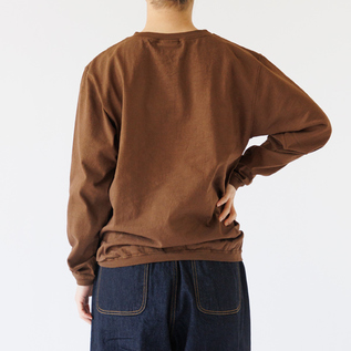 【美品】1piu1uguale3SPORTロングスリーブTシャツ/ブラウン6 クルーネックロングスリーブTシャツ COCONUT BROWN／Goodwear（グッド