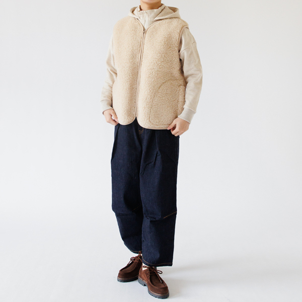 522さま専用 COLDBREAKER ウールボアジップアップベスト ベージュ