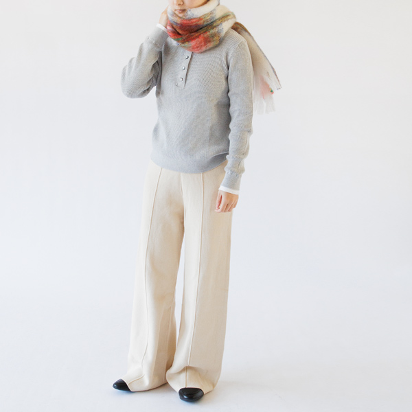 モヘアチェックマフラー（WHITE）