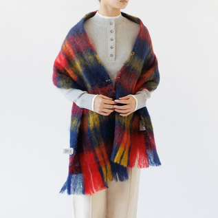 モヘアチェックマフラー／MANTAS EZCARAY（マンタス エスカライ