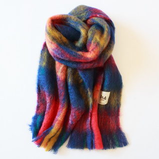 モヘアチェックマフラー