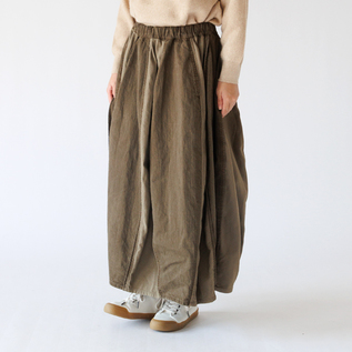 綿刺し子×ジンバブエコットン パイピングスカート／FACTORY