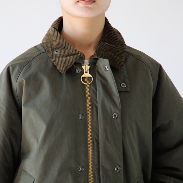 ジップとスナップボタンのフロントデザイン (OLIVE/36)