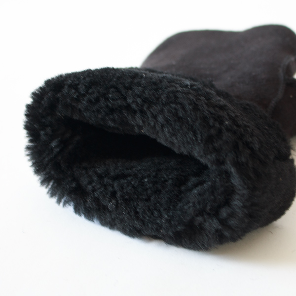 指なしシープスキンミトン TUBE MITTEN(European Curly Merino BLACK)