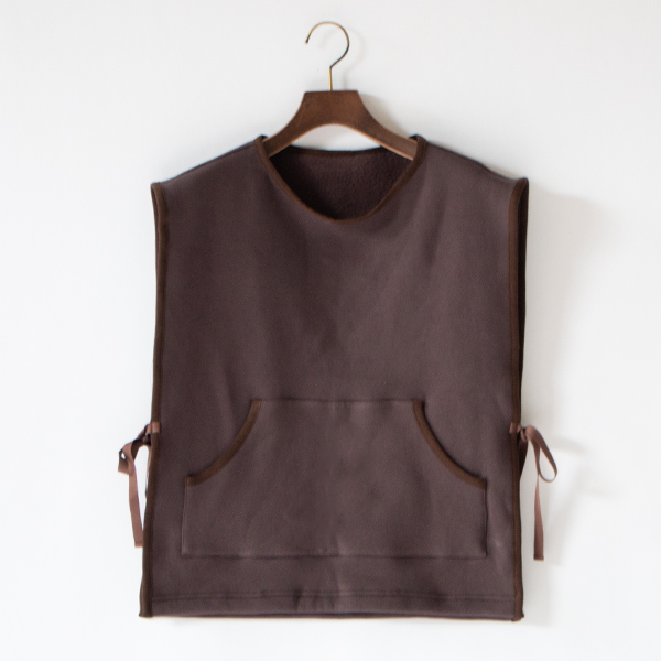 コットン裏毛ナッピング裏起毛 リバーシブルベスト(BROWN) コットン裏毛ナッピング裏起毛 リバーシブルベスト(BROWN)