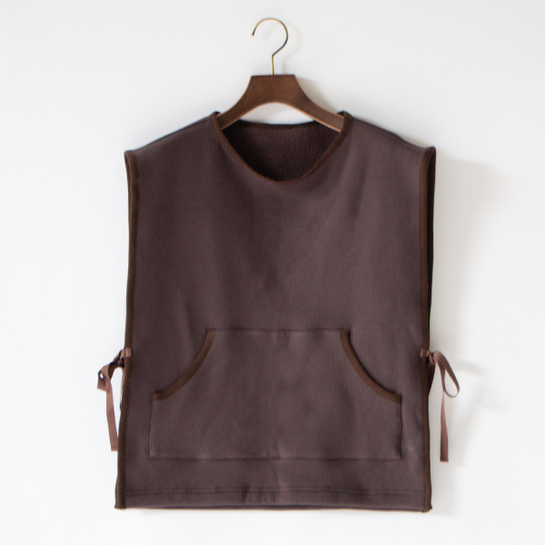 コットン裏毛ナッピング裏起毛 リバーシブルベスト(BROWN)