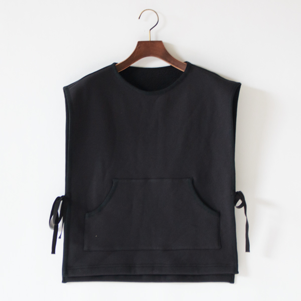 コットン裏毛ナッピング裏起毛 リバーシブルベスト(BLACK) コットン裏毛ナッピング裏起毛 リバーシブルベスト(BLACK)