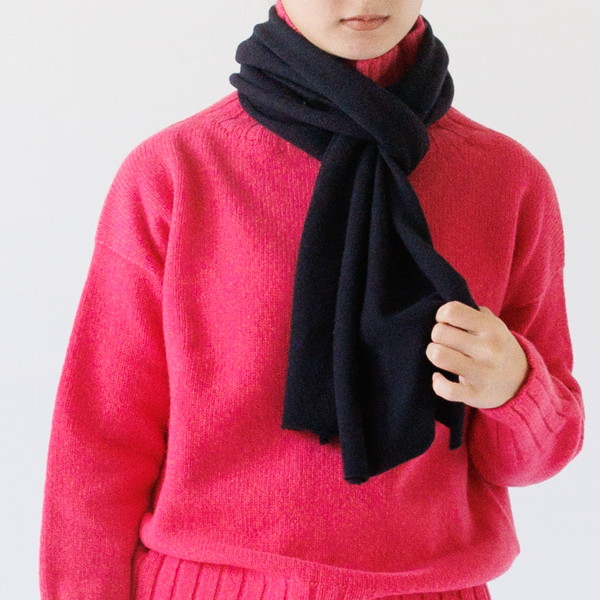 モンゴルカシミヤ ライトマフラー(NAVY)