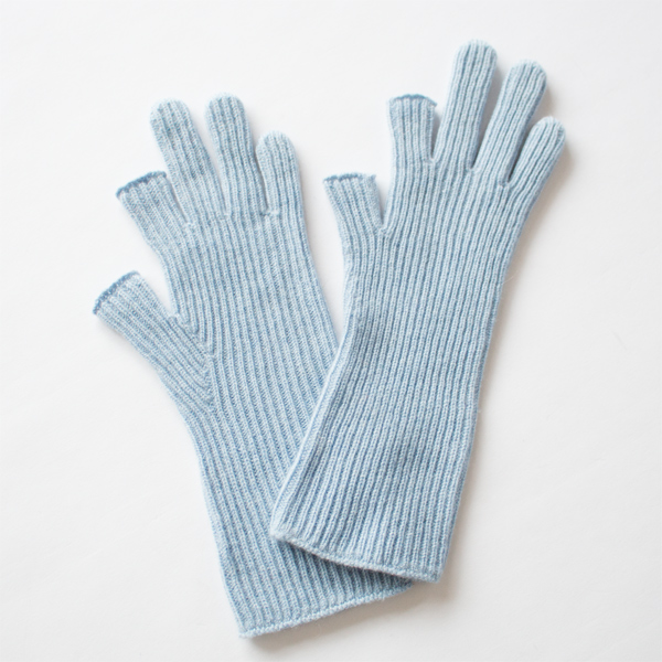 モンゴルカシミヤ スマートタッチ手袋(PALE BLUE)