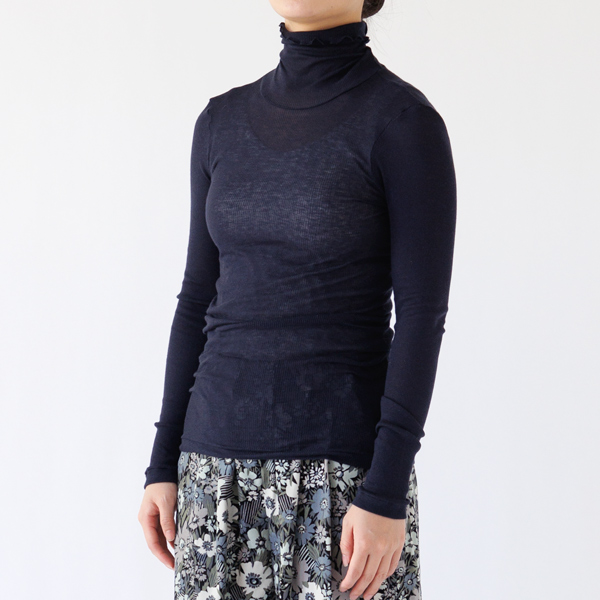 リブタートルネックロングスリーブ(MIDNIGHTNAVY)